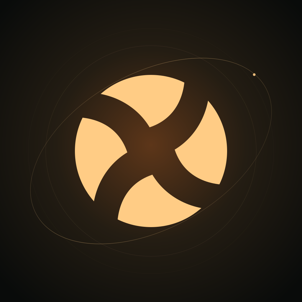 Solenne profile artwork with a centered aperture mark